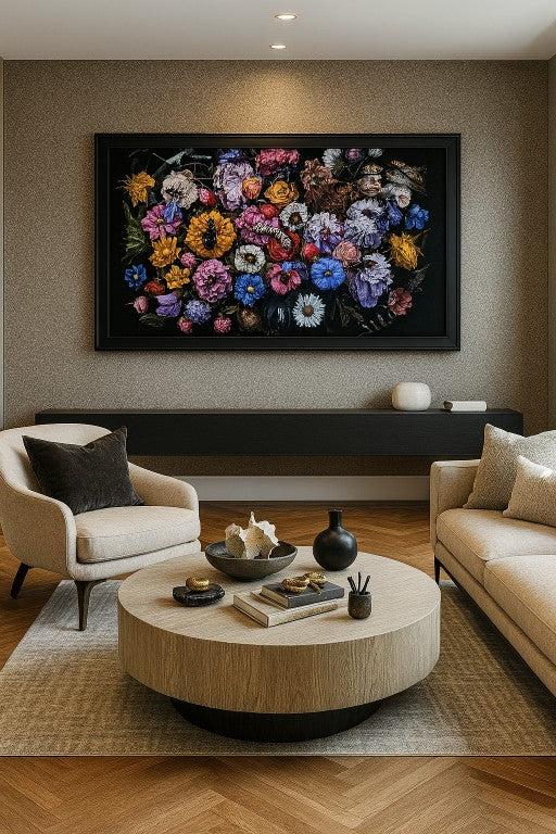 An example of a Mid-Century Modern frame and decor.