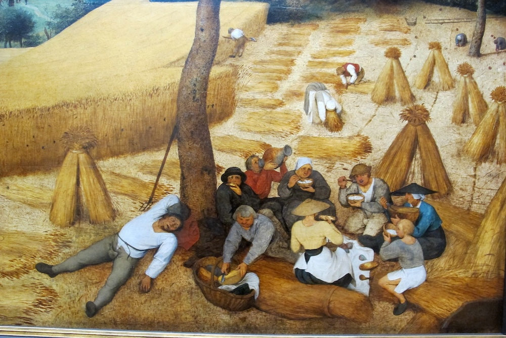 The Harvesters by Pieter Brueghel the Elder. You can probably find this in coffee table books.