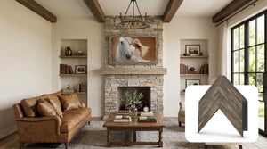 Deco TV Frames Samsung the Frame TV Distressed Barnwood