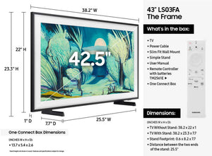 43" Samsung The Frame / QLED 4K Art Mode Samsung Vision AI Smart TV (2025)
