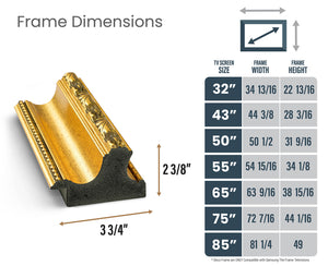 Deco TV Frames Samsung the Frame TV Ornate Gold