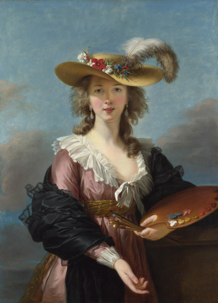 In Self-portrait in a Straw Hat, Elisabeth-Louise Vigée-Lebrun uses chiaroscuro to highlight her neck and force us to regard her face.
