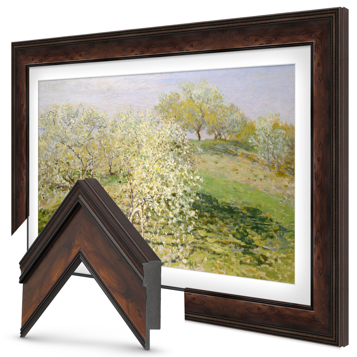 Deco TV Frames Samsung the Frame TV Burlwood