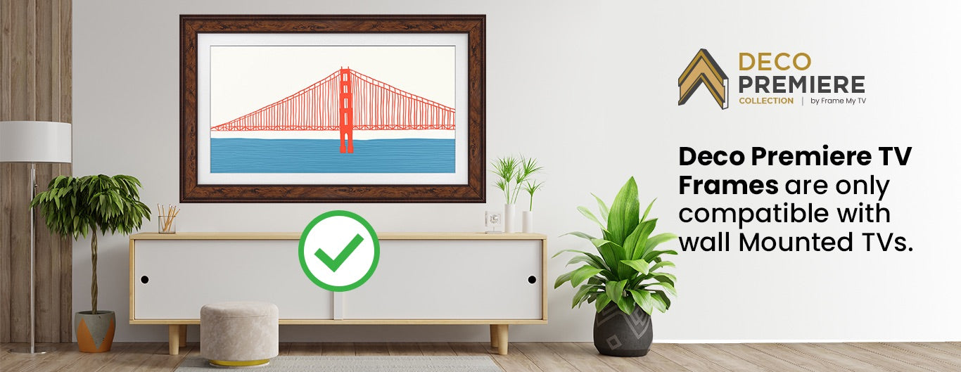 Deco TV Frames are compatible with wall mounts