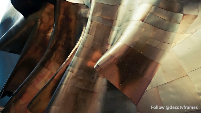 Golden abstract wall structure at EMP Museum Seattle