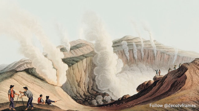 Cratère de l'île du volcan vu des vues des dominions ottomans, d'Europe, d'Asie et de certaines îles de la Méditerranée (1810)