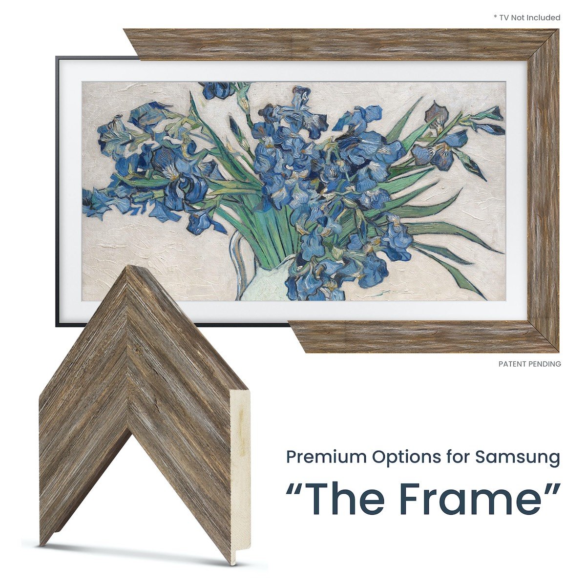 distressed reclaimed wood tv frame for samsung the frame tv