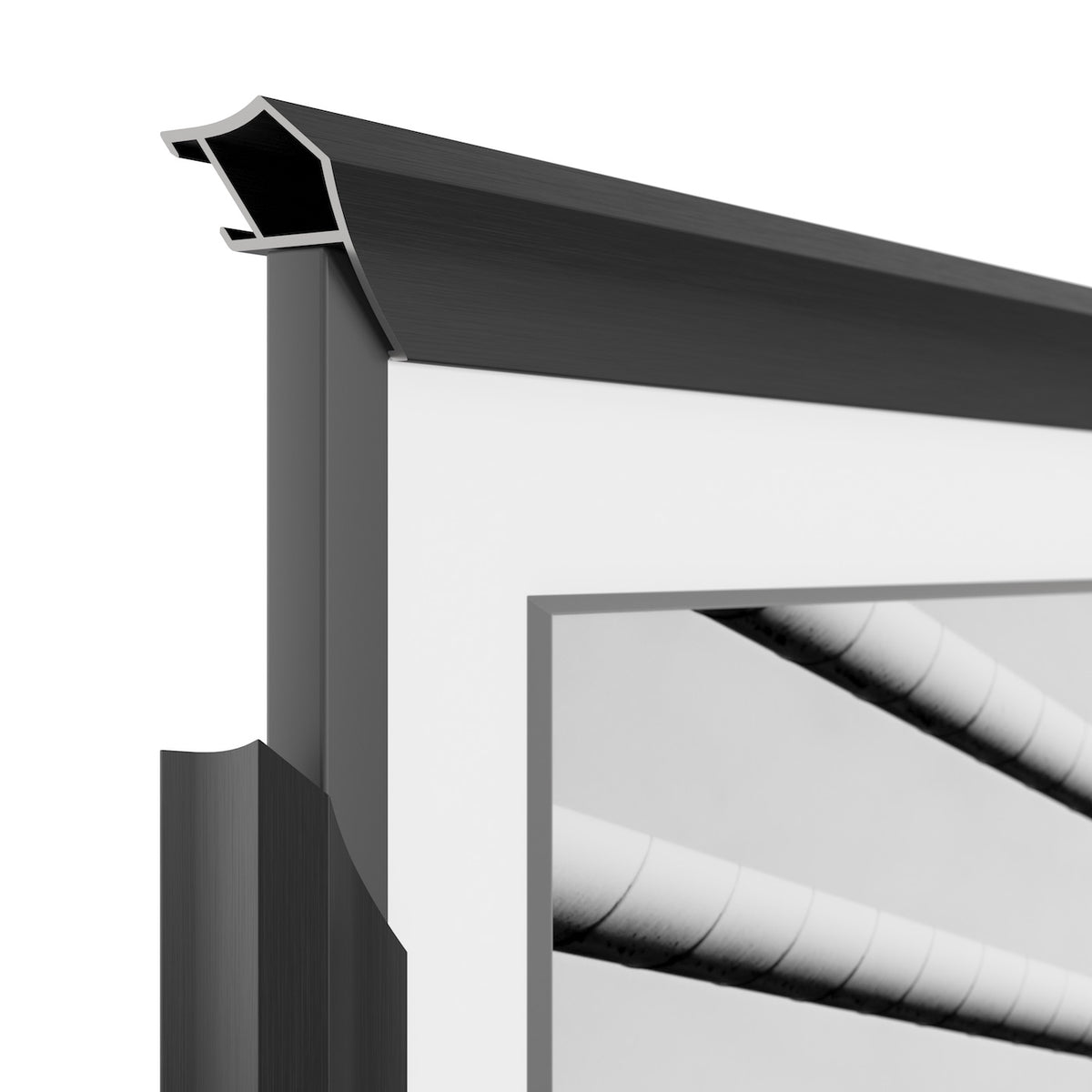 Noir anodisé - Lunette de cadre Samsung prismatique en alliage 